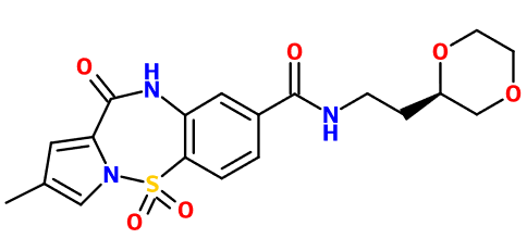 (image for) MC017822 Pyrrolo[1,2-b][1,2,5]benzothiadiazepine-8-carboxamide, N-[2-(2R)-1,4-dioxan-2-ylethyl]-10,11-dihydro-2-methyl-11-oxo-, 5,5-dioxide